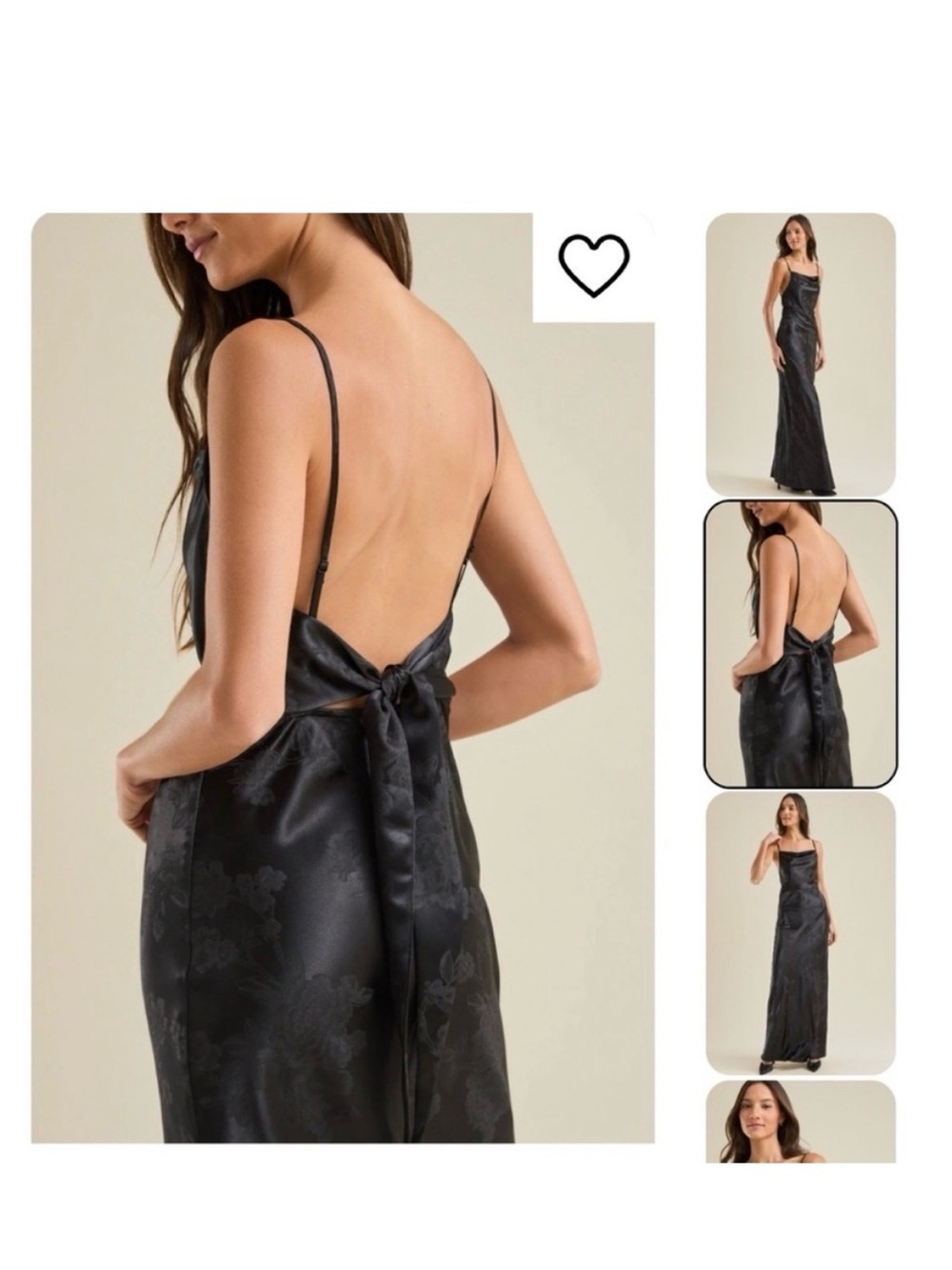 Altard State Camila Black Satin Dress